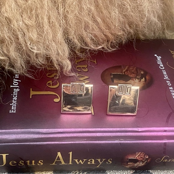 Vintage “Swank” signed geometric square cuff links - Picture 3 of 6